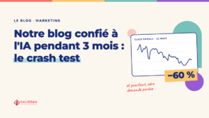 Notre blog confié à l'IA pendant 3 mois : le crash test — courbe des clics Google à -60 %